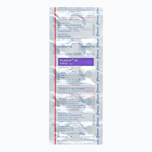 Telmisat 40mg Tablet 10'S