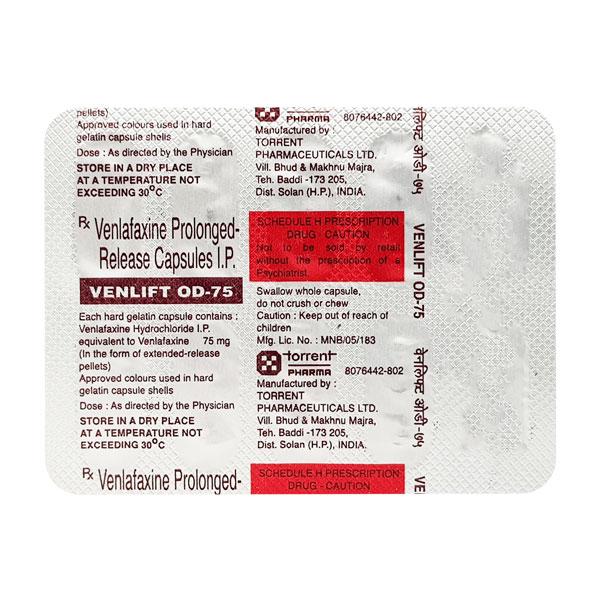 Venlift OD 75mg Capsule 10'S