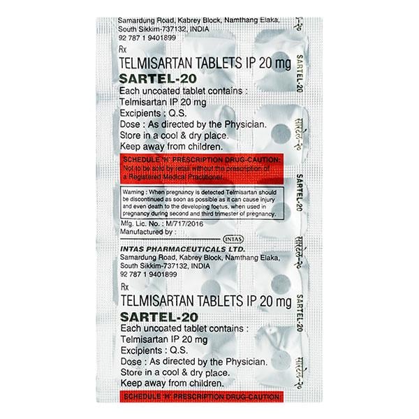 Sartel 20mg Tablet 15'S
