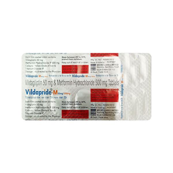 VILDAPRIDE M 50/500mg Tablet 10's