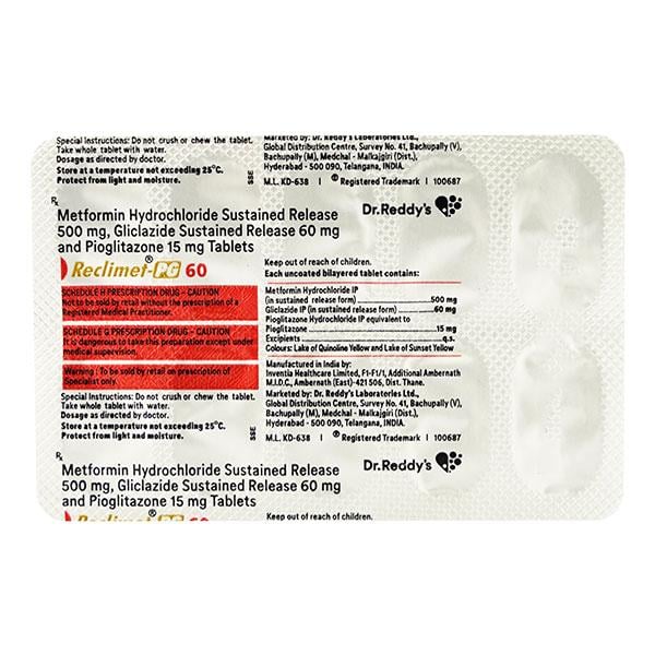 RECLIMET PG 60mg Tablet 10's