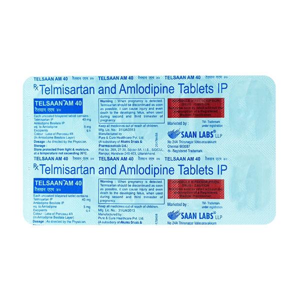 Telsaan AM 40mg Tablet 10'S