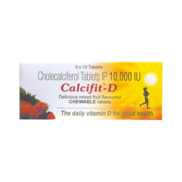 CALCIFIT D Delicious Mixed Fruit Flavoured chewable Tablet 10's