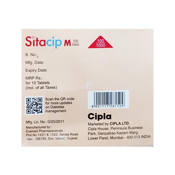 SITACIP M 100/1000 Tablet 10's