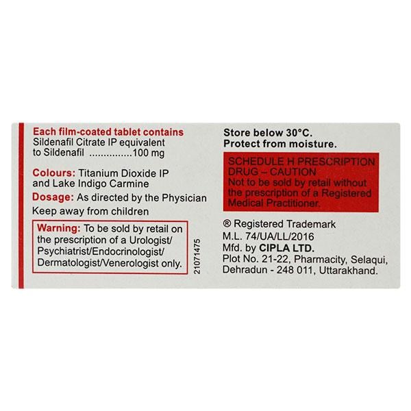 Suhagra 100mg Tablet 4'S