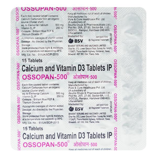 Ossopan 500mg Tablet 15'S