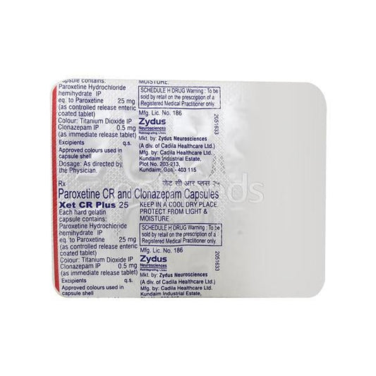 XET CR Plus 25mg Capsule 10'S