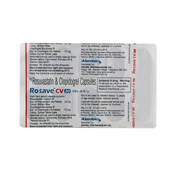 Rosave CV 20mg Capsule 10'S