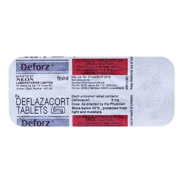 Deforz 6mg Tablet 10'S