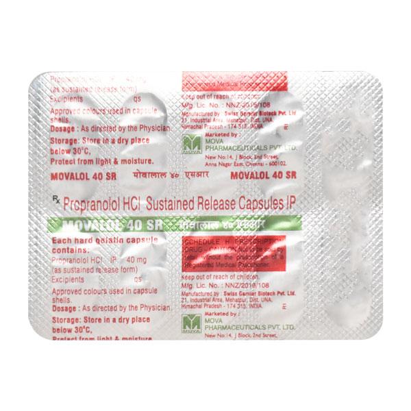 Movalol SR 40mg Capsule 10'S