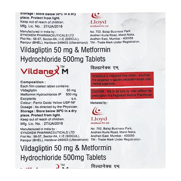 VILDANEX M Tablet 15's