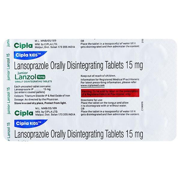 Junior Lanzol 15mg Tablet 15'S