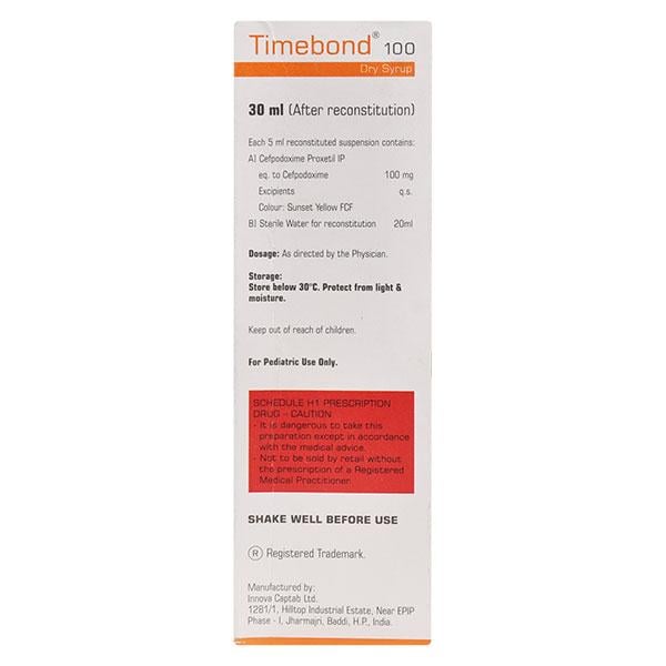 TIMEBOND 100 ORANGE + LEMON FLAVOUR Dry Syrup 30ml