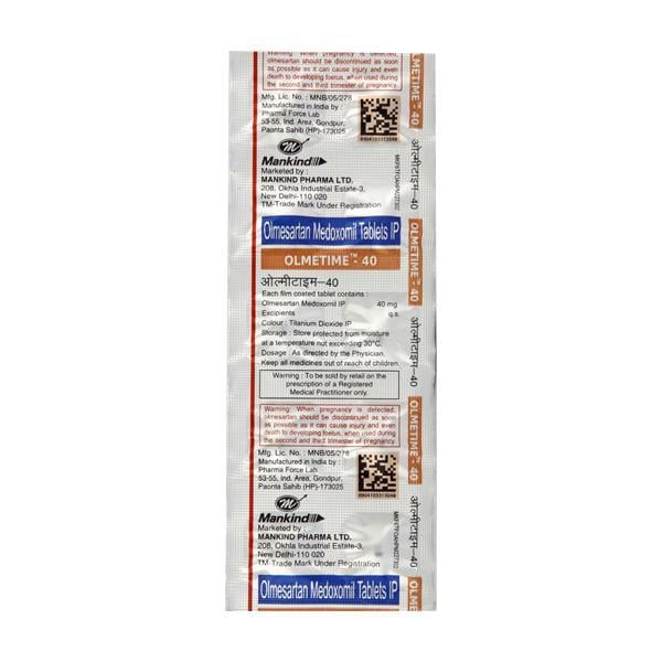 Olmetime 40mg Tablet 10'S