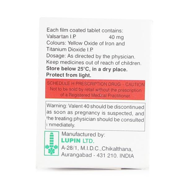 Valent 40mg Tablet 10'S