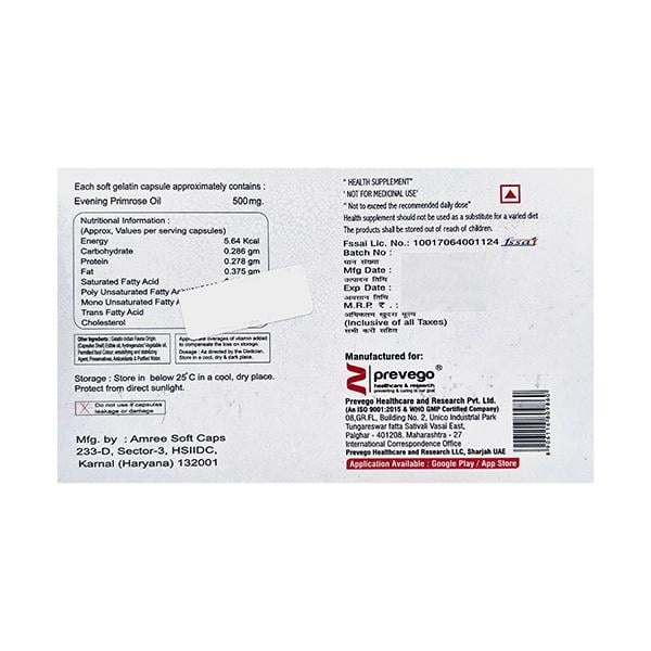 EVENROSE 500 Softgel Capsule 10's