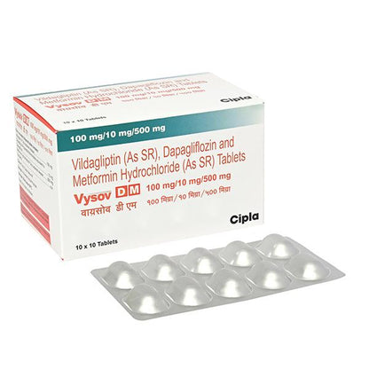 VYSOV DM 100/10/500mg Tablet 10's