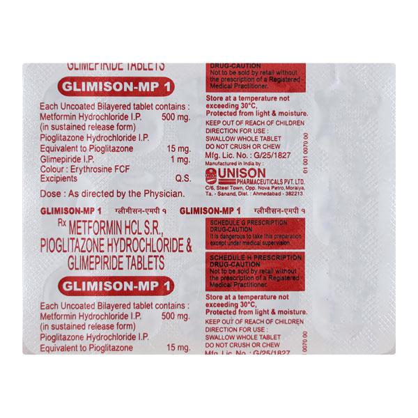 Glimison MP 1/500/15mg Tablet 15'S