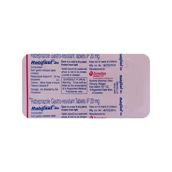 Rabifast 20mg Tablet 15'S