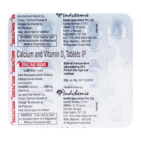 Zecal New 500 Tablet 15'S