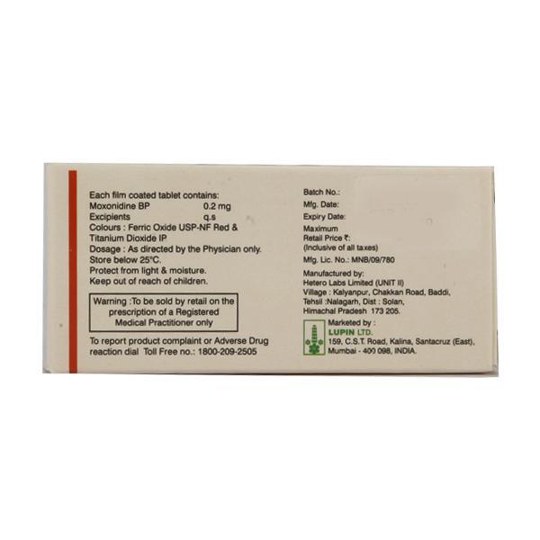 Moxocard 0.2mg Tablet 10'S