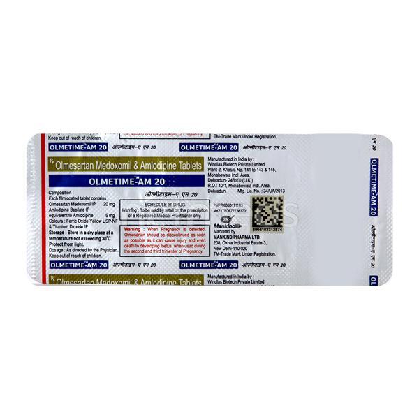 Olmetime AM 20mg Tablet 10'S