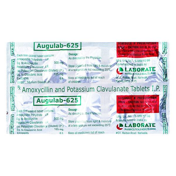 AUGULAB 625mg Tablet 10's