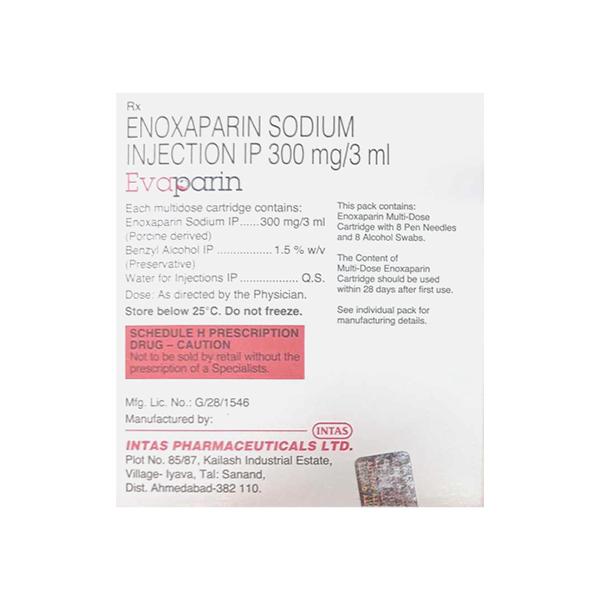 EVAPARIN (8 PEN NEEDLES+8 ALCOHOL SWABS) Injection 3ml