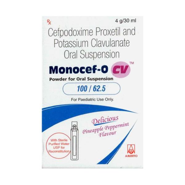 MONOCEF O CV 100/62.5 Delicious Pineapple Peppermint Flavour Oral Suspension 30ml