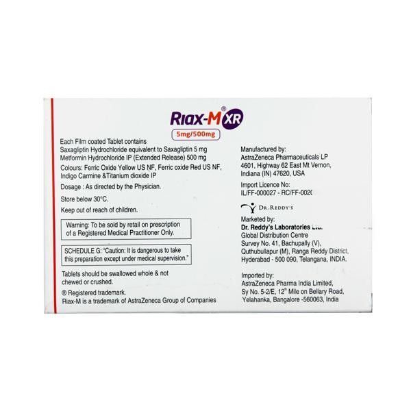 Riax M XR 5/500mg Tablet 7'S