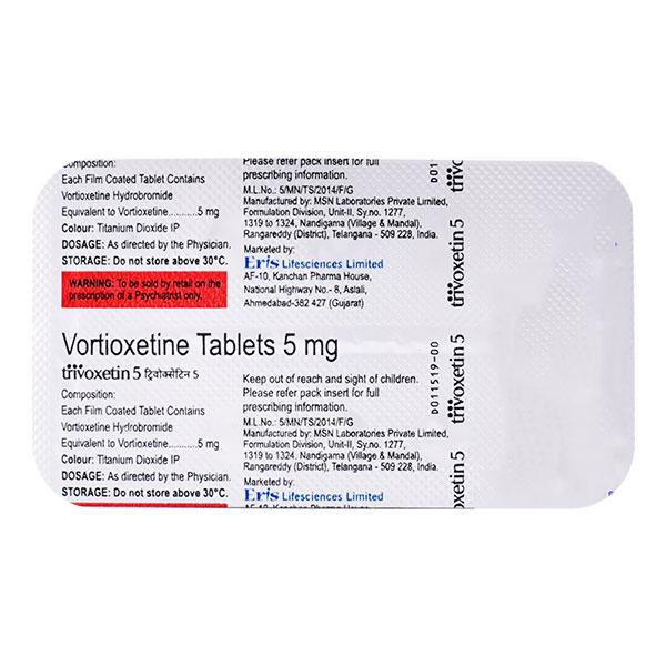 TRIVOXETIN 5 Tablet 10's