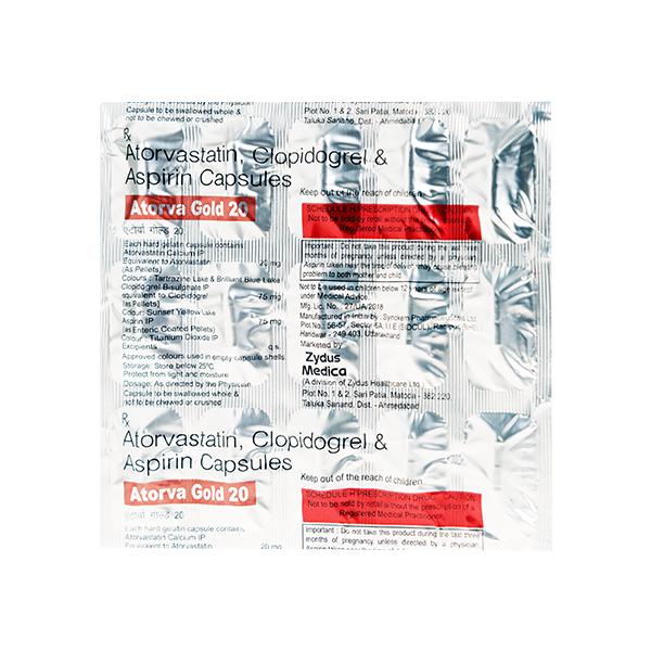ATORVA GOLD 20mg Capsule 15's