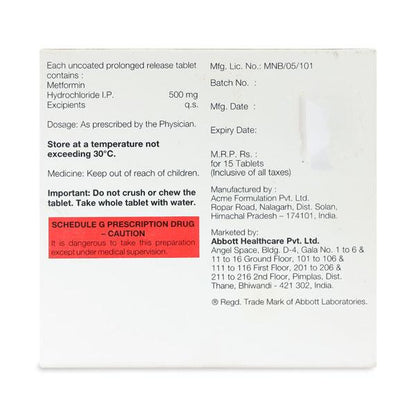 ABOMET SR 500mg Tablet 15's