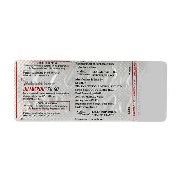 Diamicron XR 60mg Tablet 14'S