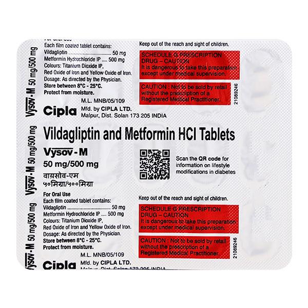 VYSOV M 50/500mg Tablet 15's