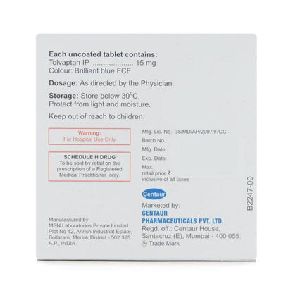 Tvaptan 15mg Tablet 4'S