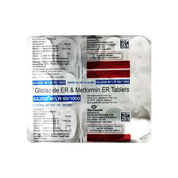 GLIZID M XR 60/1000 Tablet 15's