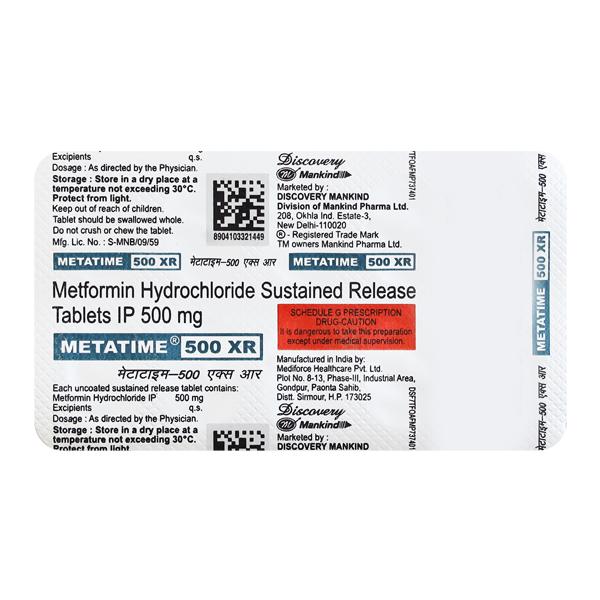 Metatime XR 500mg Tablet 10'S