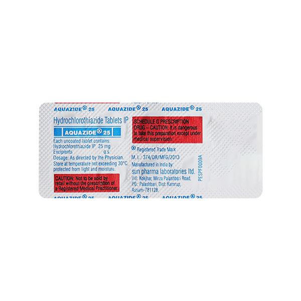 Aquazide 25mg Tablet 10'S
