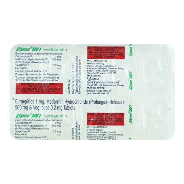 Glyree MV 1mg Tablet 10'S