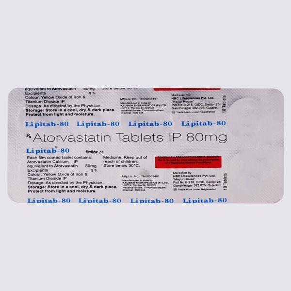 LIPITAB 80 Tablet 10's
