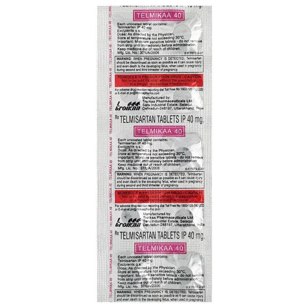 Telmikaa 40mg Tablet 10'S