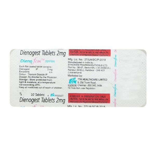 Dienofem 2mg Tablet 10'S