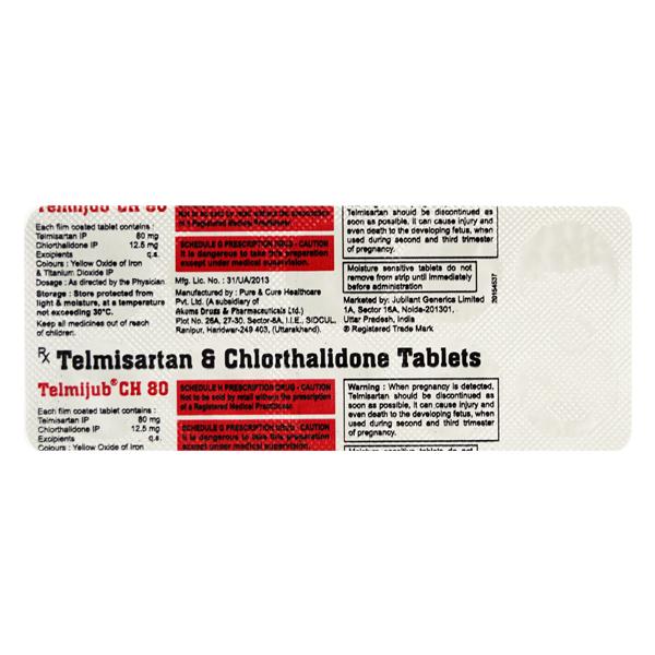 Telmijub CH 80/12.5mg Tablet 10'S