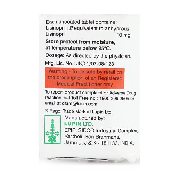 Lipril 10mg Tablet 15'S