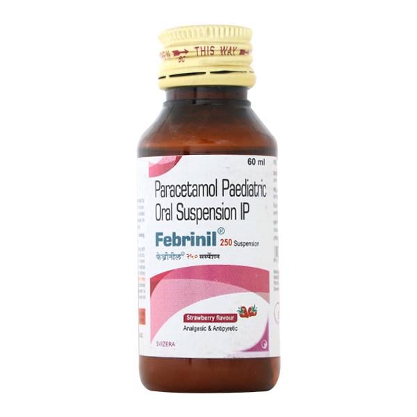 FEBRINIL Strawberry Flavour 250 Suspension 60ml