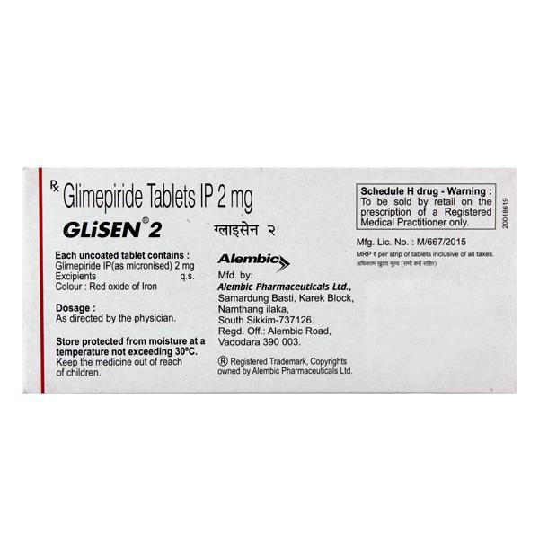 Glisen 2mg Tablet 10'S