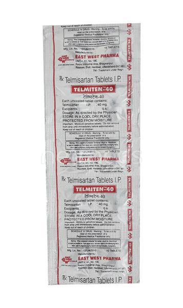 Telmiten 40mg Tablet 10'S