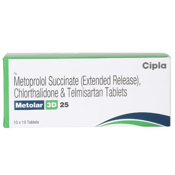 METOLAR 3D 25 Tablet 10's