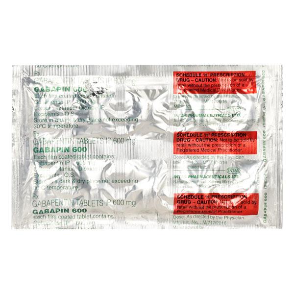 Gabapin 600mg Tablet 10'S